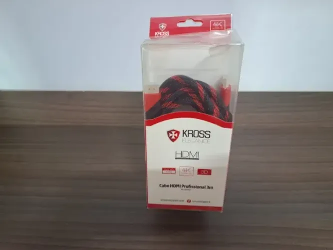 Cabo HDMI Profissional - NOVO, 3metros, 19 Pinos, trançado em tecido