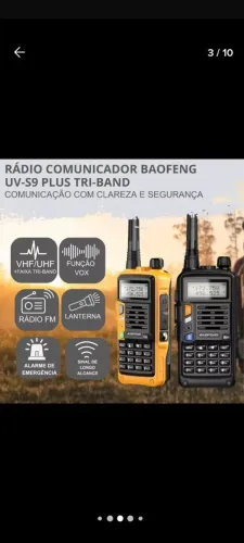 Rádio Comunicador Baofeng UV-S9 Plus Tri-Band