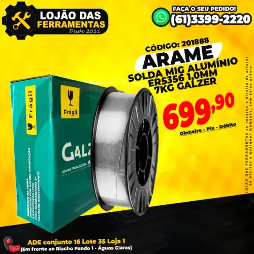 Arame Solda Mig Alumínio Er5356 1,0mm 7kg Galzer