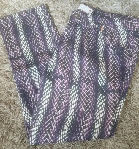 Calça Skinny Estampada Animal Print Roxo
