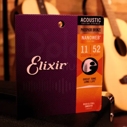 Encordoamento Elixir Violão 11-52 Nanoweb Phosphor Bronze - 16027