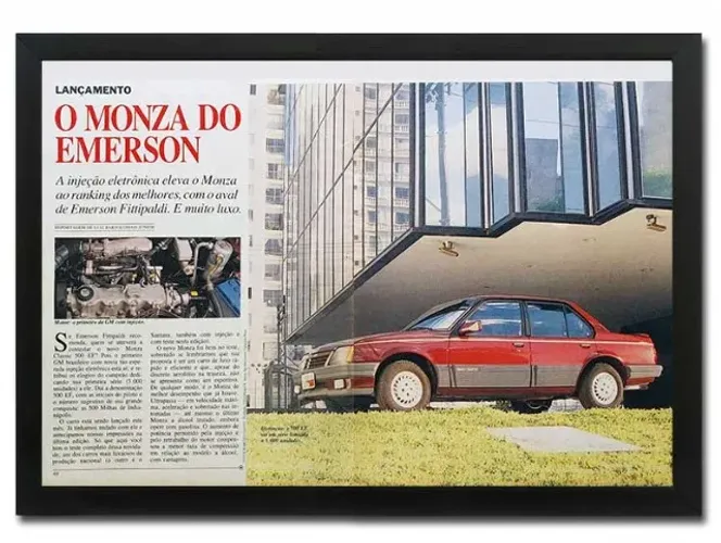 Monza 500 EF 1990 - Quadro decorativo com matéria original de revista