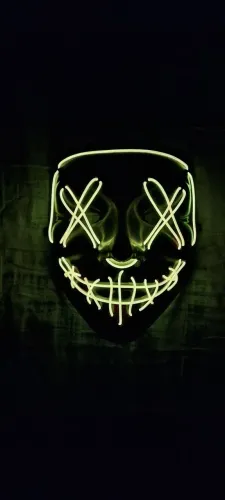 Máscara halloween led luz néon 