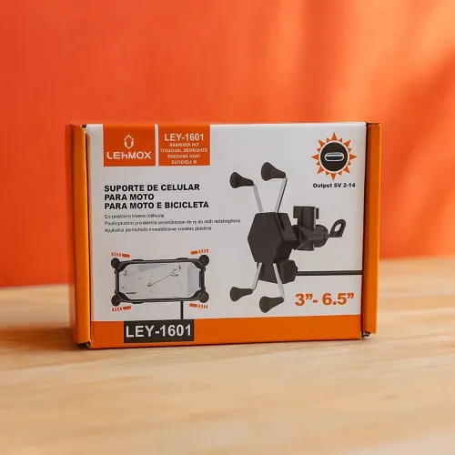 Suporte De Celular Para Moto Com Carregamento LEY-1601 Lehmox