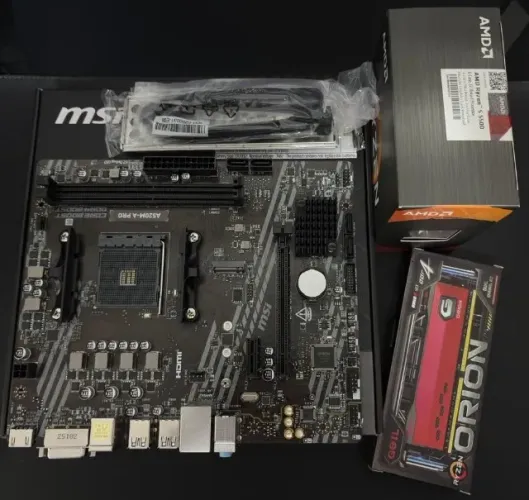 Kit Ryzen 5 5500 + placa mae A520m + memoria 2 x 8gb 3200 Mhz Leiam o anuncio