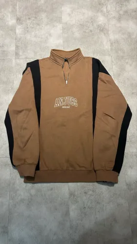 Moletom Anjuss Half Zip Marrom