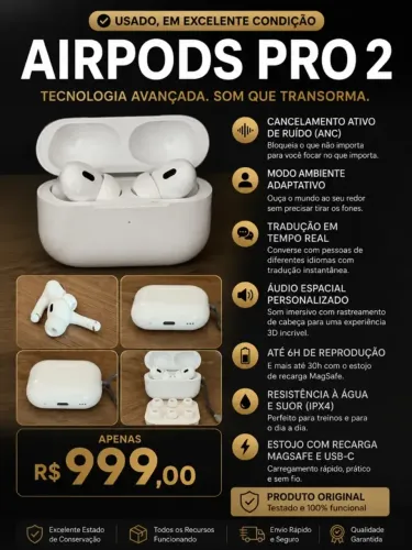AIRPODS PRO 2 (CAIXA, NF, ANATEL)