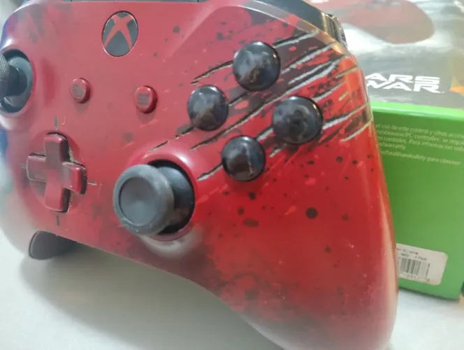 Controle Xbox One Gears Of War 4 Crimson Omen Completo Caixa