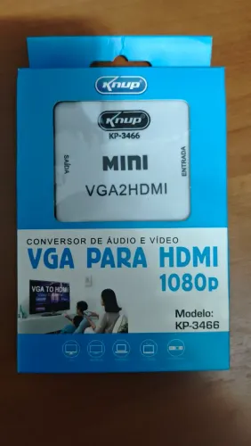 Conversor de áudio e vídeo VGA para HDMI
