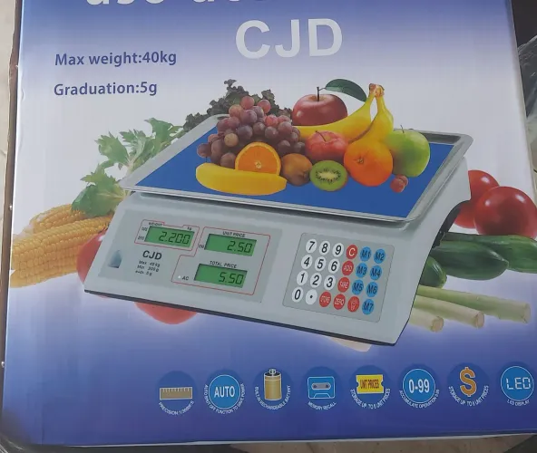 Balança comercial de 40kg com bateria e energia