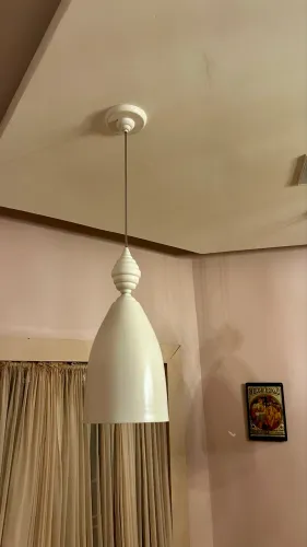 3 Luminária Pendente Candar Branco METAL DOMADO 