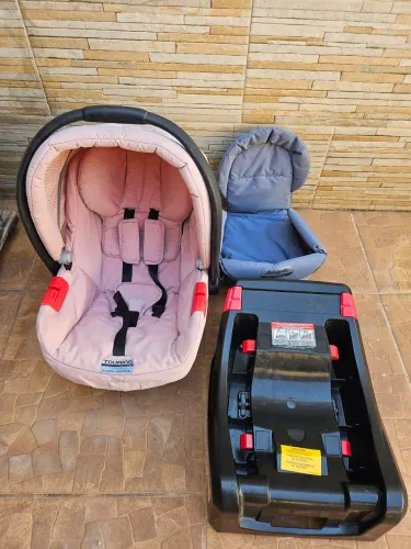 kit completo de Bebê Conforto Burigotto Touring Peg-Pérego na cor Rosa Bebê