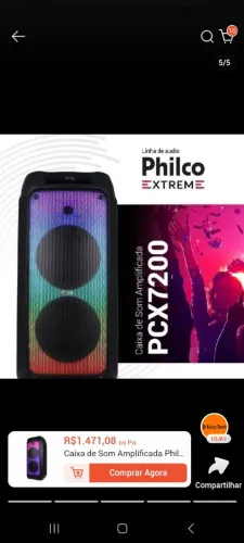 Caixa Philco pcx7200 de 1350rms