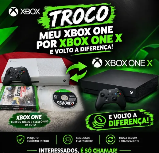 Troco Xbox One por One X + volta