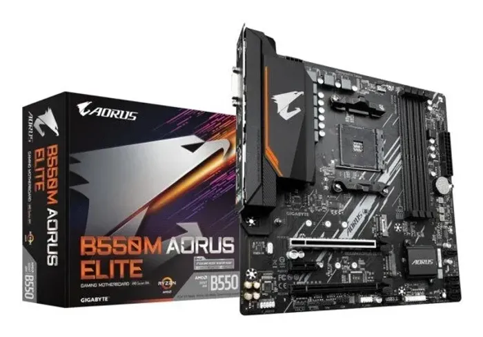 Placa Mãe AM4 B550 Gigabyte B550M Aorus Elite DDR4 Micro-ATX