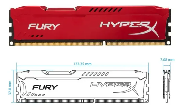 Memória Kingston Fury 4gb Hyperx Red Ddr3 1600mhz C10 1.5vMemória Kingston Fury 4gb Hyperx