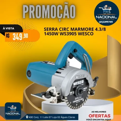 SERRA MÁRMORE WESCO WS3905 1450W 4.3/8" PROFISSIONAL
