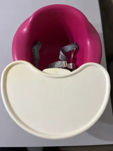 Cadeira macia bebê + Suporte alimentação rosa