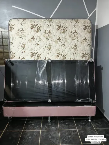 Cama super King Duas Bases E Colchão De Molas