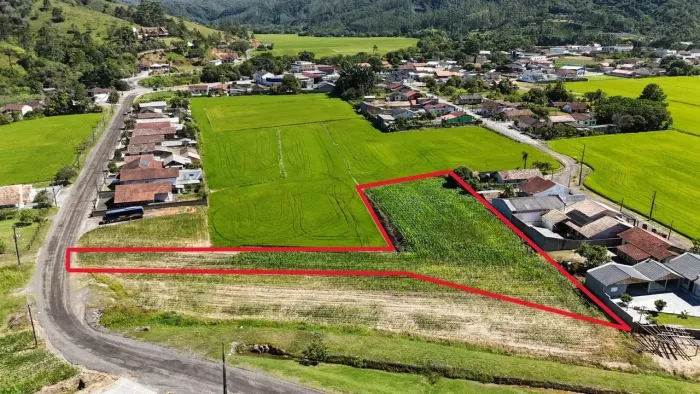 Terreno com 2.606,83 m², em área plana e acima do nível da rua.