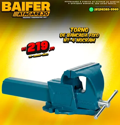 Torno de Bancada Fixo NT-4 Nocram