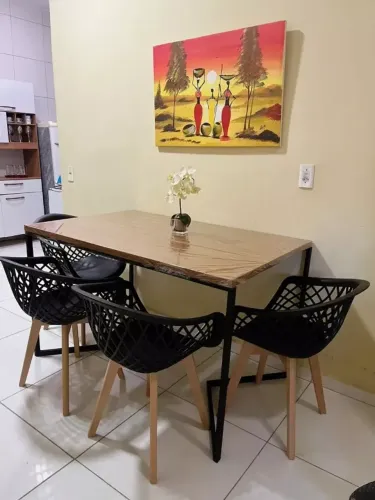 Kit 4 Cadeiras Web Wood Polipropileno Sala de Jantar e Cozinha