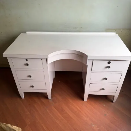 Bancada De Atendimento Dupla Rosa Claro Para Studio De Beleza