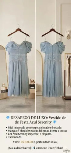 Vestido importado azul serenity