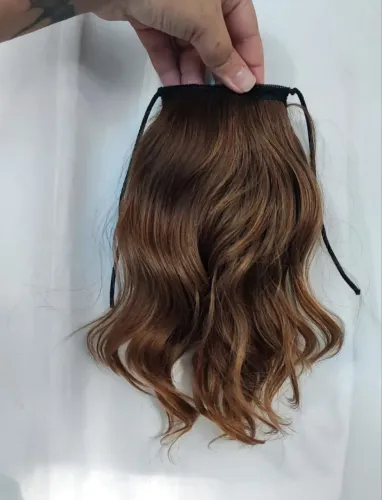 Rabo de Cavalo 30cm - Cabelo Humano Marrom Chocolate
