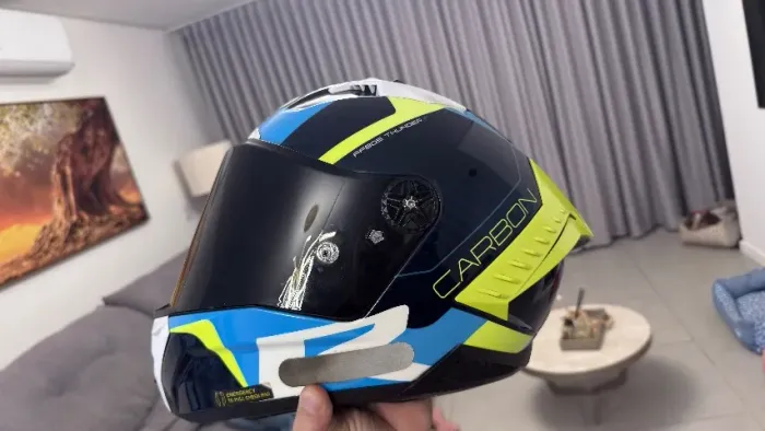 Capacete Ls2 Ff805 Thunder Carbon Racing 58 Azul e Amarelo