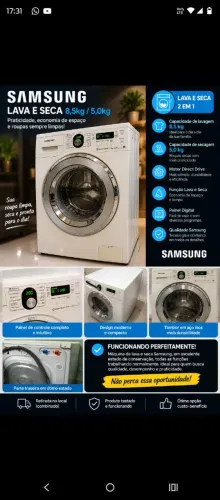 Máquina lava e seca da Samsung 8,5 kg
