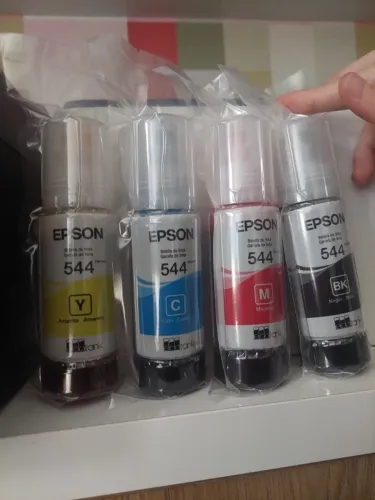 Kit com 4 Garrafa de Tintas de Tinta Epson, Preto, Ciano, Magenta, Amarelo