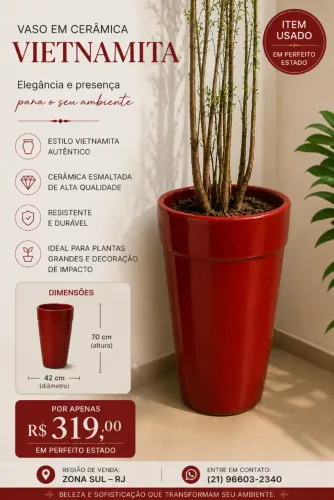 Vaso de cerâmica grande