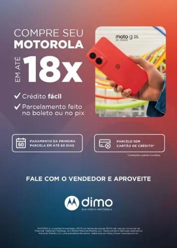 Celular no boleto em até 18x sem entrada.. Motorola