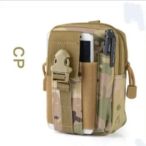 Bolso Tático Pequeno (camuflado ou preto) padrão "molle"