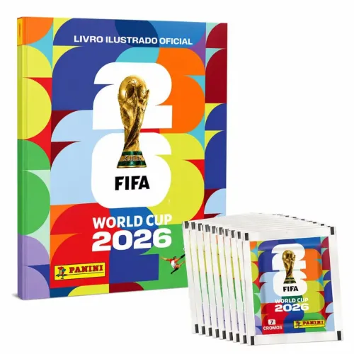 Álbum da copa 2026 com 70 figurinhas