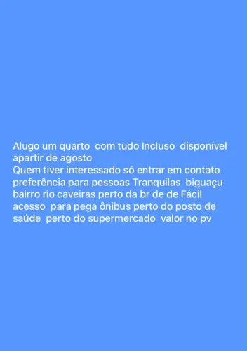 Alugo um quarto em minha casa com tudo incluso 