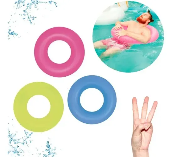 3 Boia Inflável Neon 90cm Gigante Para Piscina, Praia Neon