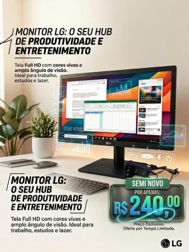 Monitor PC LG 19.5'' 20MK400H-B LED HD HDMI
