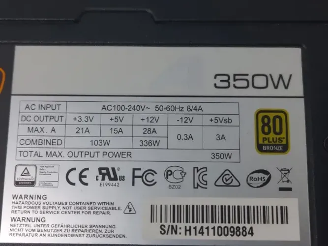 Fonte Cougar A350w 80 plus bronze