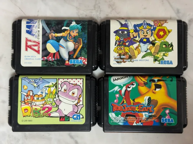 Lote com quatro games Sega Mega Drive