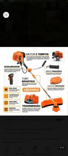 Roçadeira Lateral Gasolina Nakasaki 2t Profissional 75cc 3hp. + Fio de Nylon Aço 3mm, +