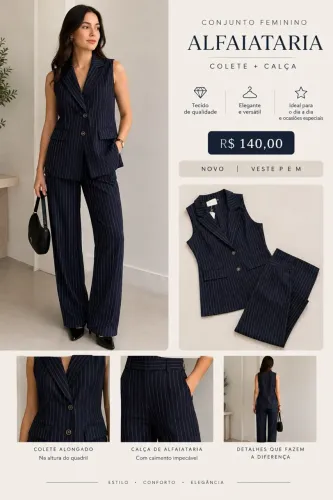 Conjunto feminino alfaiataria 