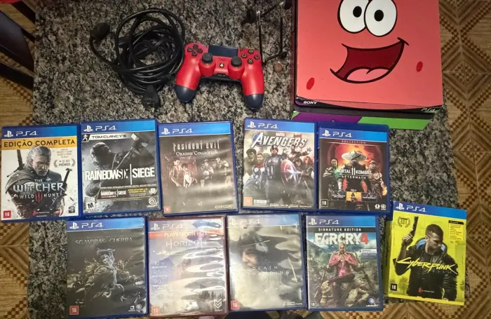 PS4 500GB + Controle + 10 Jogos Originais + 1 controle | Kit Completo - ACEITO PROPOSTA ?