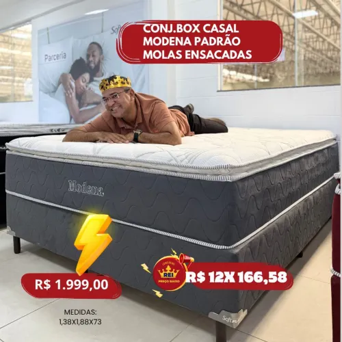 PROMOÇÃO URGENTE - Cama CASAL com MOLAS ENSACADAS Modena por apenas 12x R$166,58