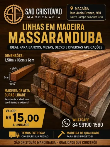 Linda em madeira Massaranduba