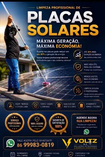 Limpeza de placas solar.