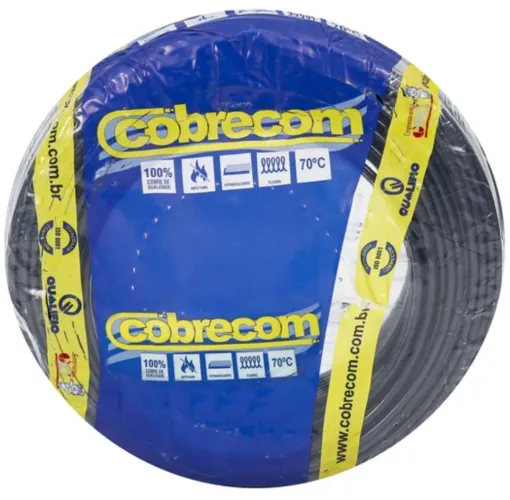 Cabo elétrico 4,0mm preto e verde sil, cobrecom, nambei ou lamesa rolos com 100 metros