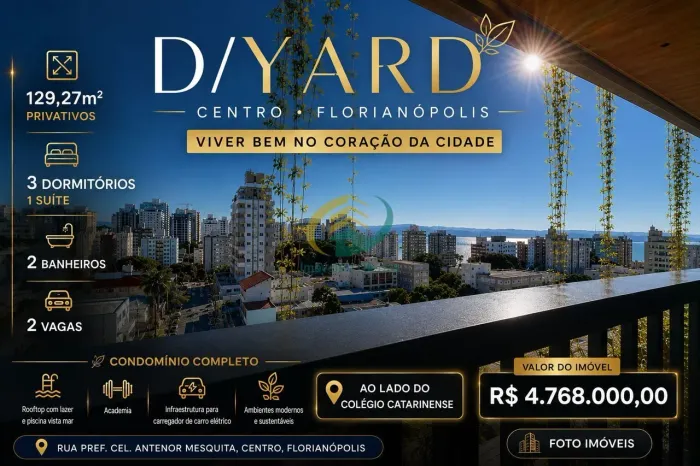 AO LADO DO CATARINENSE - D/YARD | 3 DORMITÓRIOS | 1 SUÍTE | CENTRO DE FLORIANÓPOLIS