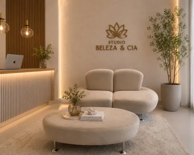 Conjunto Sofá Moderno + Puff Oval | Design Sofisticado